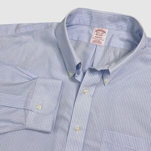Brooks Brothers Madison Button Down Shirt Mens 18.5 Non Iron Check EUC! Clean!